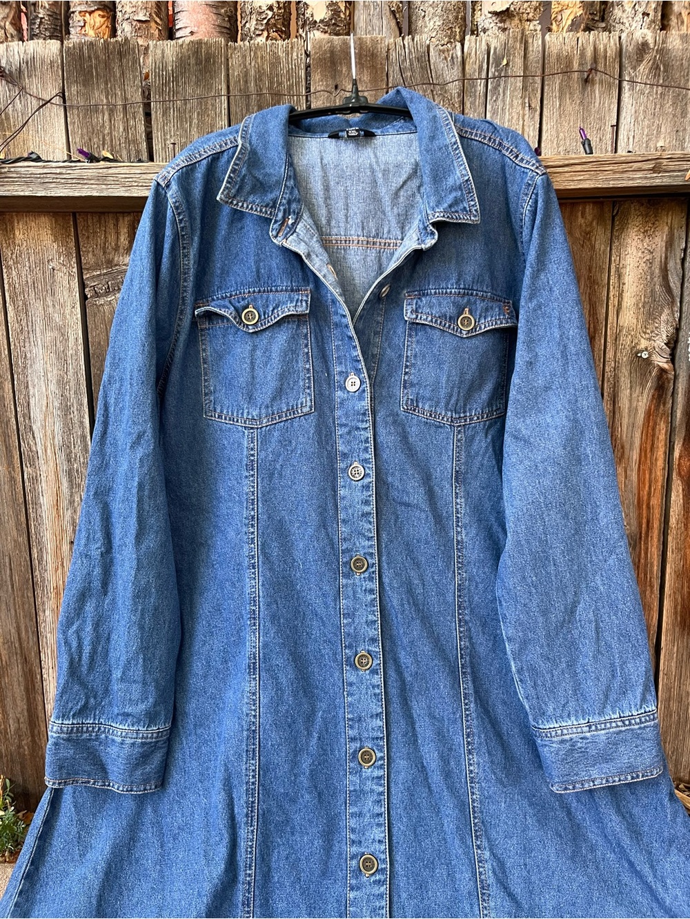 Frye Denim Shirt Dress - Blue Jean Midi - Picture 4 of 5